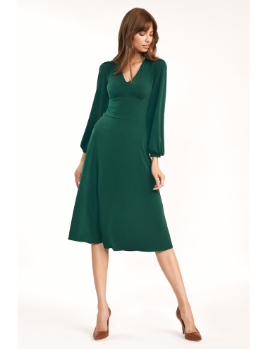 Robe midi verte classique 