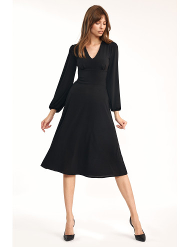 Robe midi noire classique 