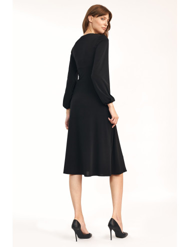 Robe midi noire classique 