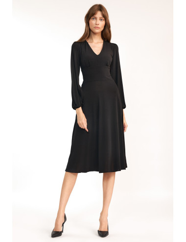 Robe midi noire classique 