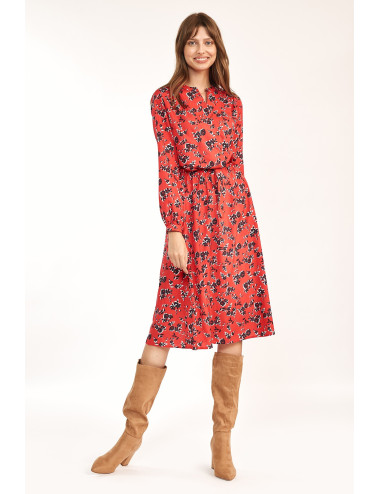 Robe midi à motif fleuri 