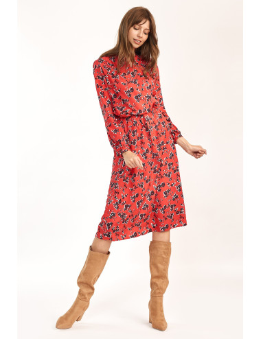 Robe midi à motif fleuri 