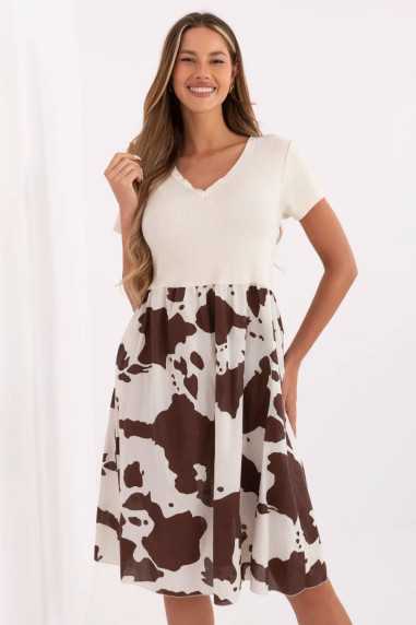 Robe de jour Beige  -  Italy Moda 