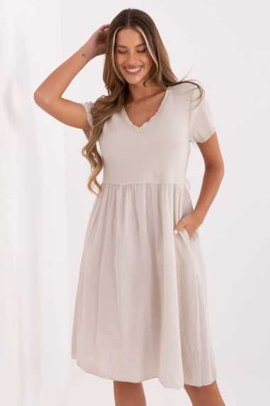 Robe de jour Beige  -  Italy Moda 