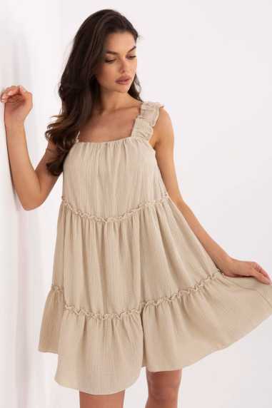 Robe de jour Beige  -  Italy Moda 