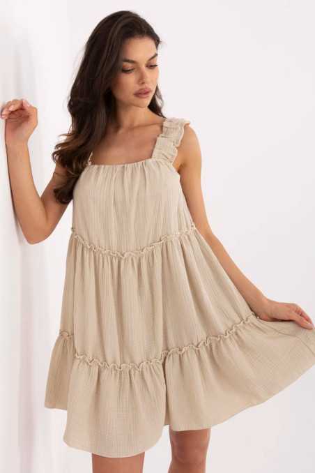 Robe de jour Beige  -  Italy Moda 