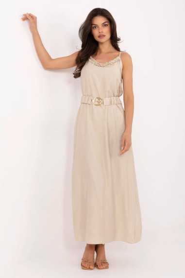Robe de jour Beige  -  Italy Moda 