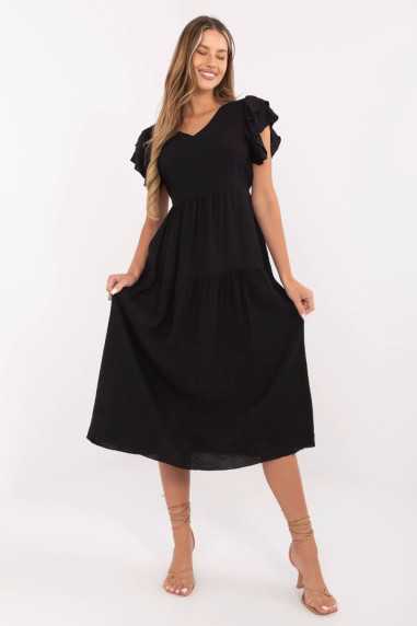 Robe de jour Noir  -  Italy Moda 