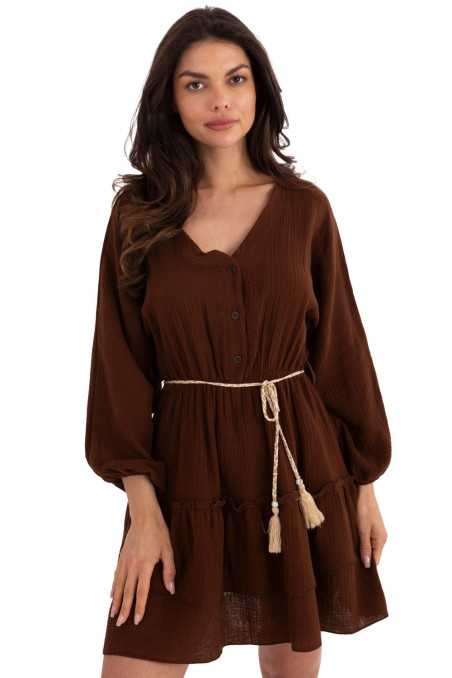 robe de jour Brun  -  Italy Moda 