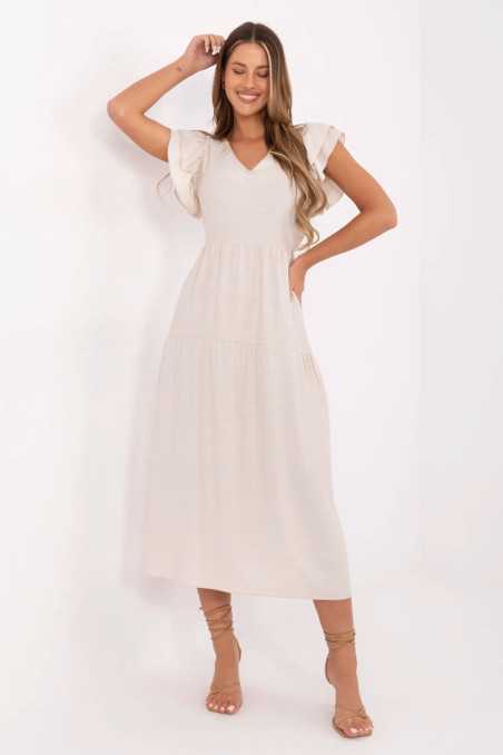 Robe de jour Beige  -  Italy Moda 