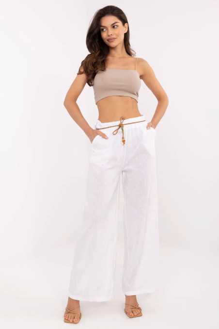 Pantalon femme Blanc  -  Italy Moda 