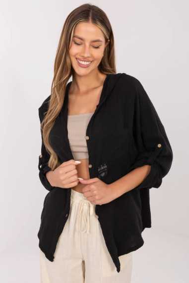 Chemise Noir  -  Italy Moda 