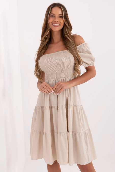 Robe de jour Beige  -  Italy Moda 