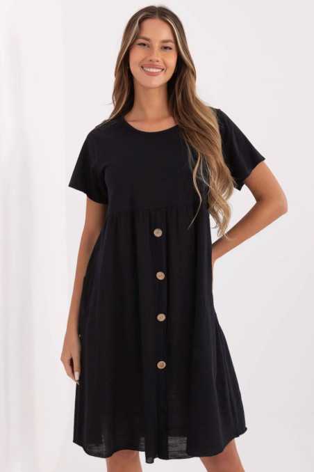 Robe de jour Noir  -  Italy Moda 