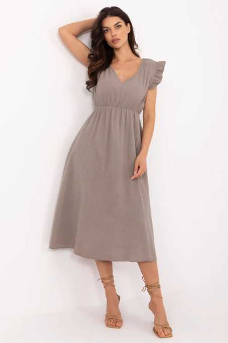 Robe de jour Beige  -  Italy Moda 