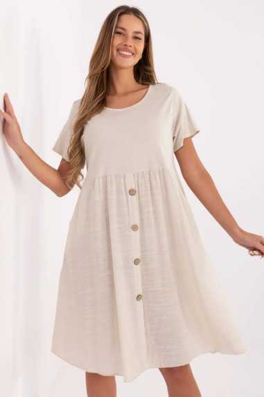 Robe de jour Beige  -  Italy Moda 
