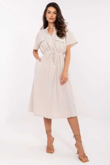 Robe de jour Beige  -  Italy Moda 