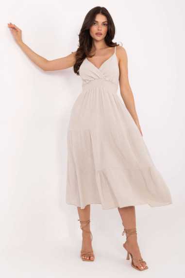 Robe de jour Beige  -  Italy Moda 