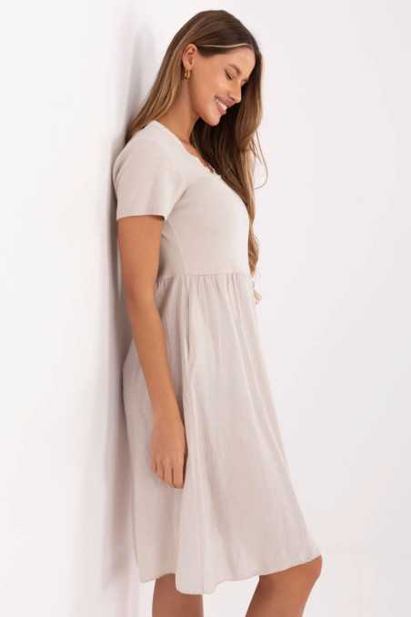 Robe de jour Beige  -  Italy Moda 