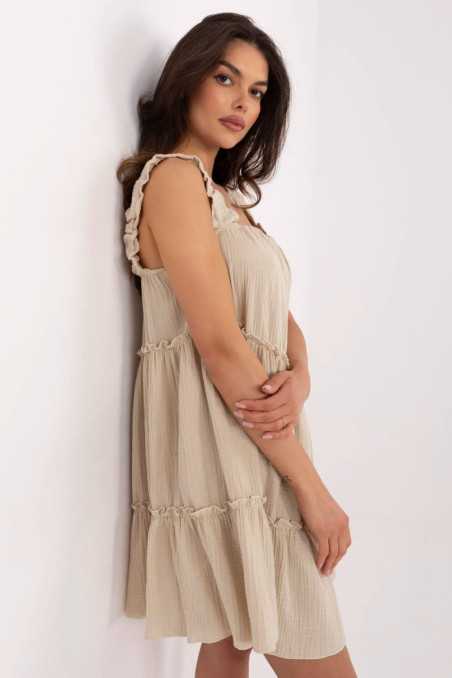 Robe de jour Beige  -  Italy Moda 