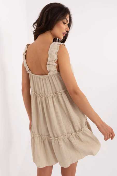 Robe de jour Beige  -  Italy Moda 