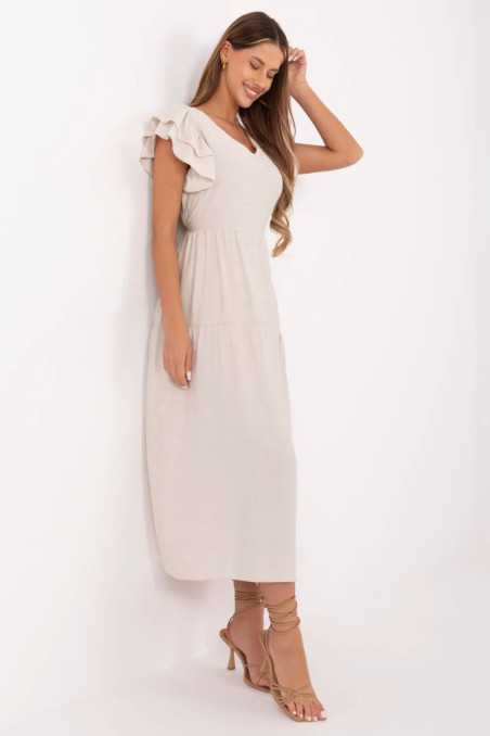 Robe de jour Beige  -  Italy Moda 