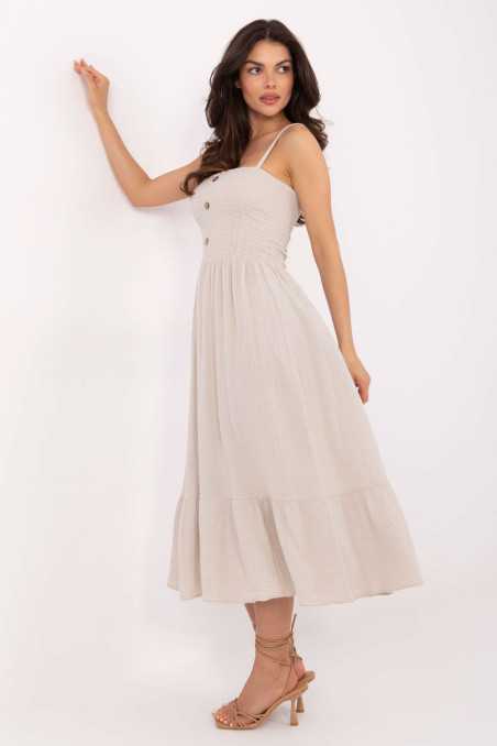 Robe de jour Beige  -  Italy Moda 