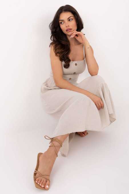 Robe de jour Beige  -  Italy Moda 