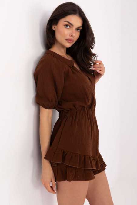 Combinaison Brun  -  Italy Moda 