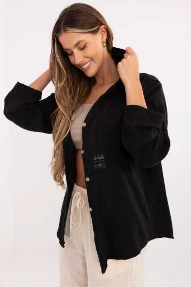 Chemise Noir  -  Italy Moda 