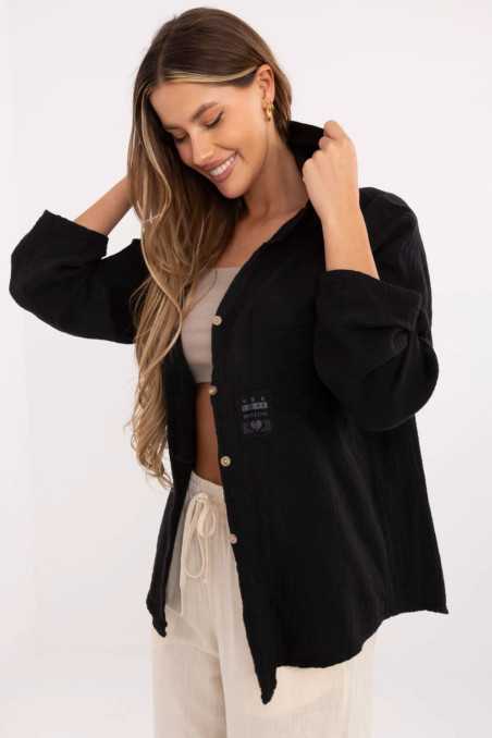 Chemise Noir  -  Italy Moda 