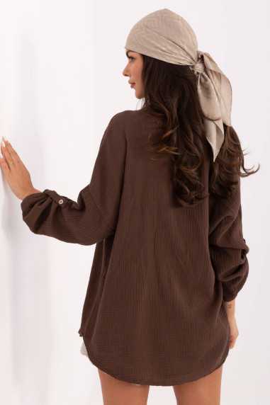 chemise à manches longues Brun  -  Italy Moda 