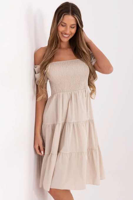 Robe de jour Beige  -  Italy Moda 