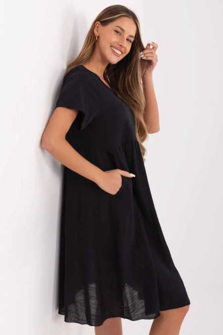 Robe de jour Noir  -  Italy Moda 