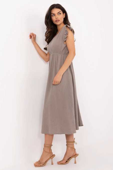 Robe de jour Beige  -  Italy Moda 