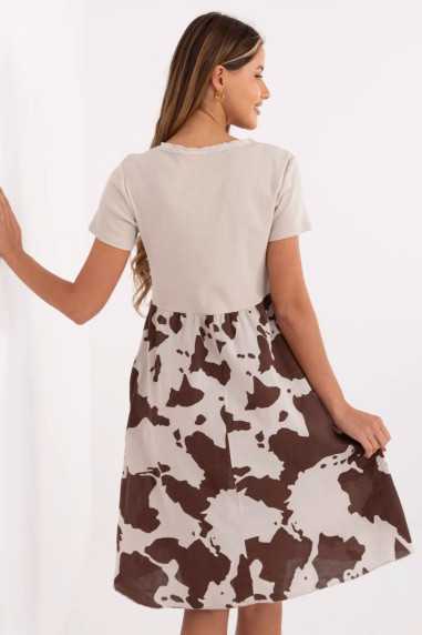 Robe de jour Beige  -  Italy Moda 