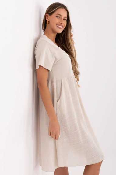 Robe de jour Beige  -  Italy Moda 