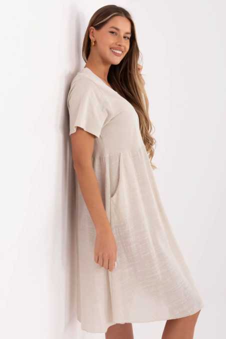 Robe de jour Beige  -  Italy Moda 