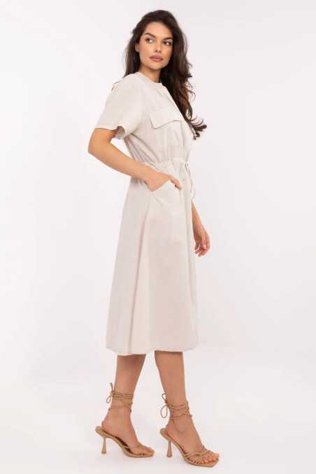 Robe de jour Beige  -  Italy Moda 