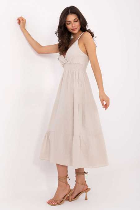 Robe de jour Beige  -  Italy Moda 