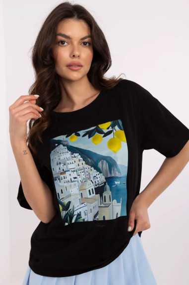 T-shirt Noir  -  Italy Moda 