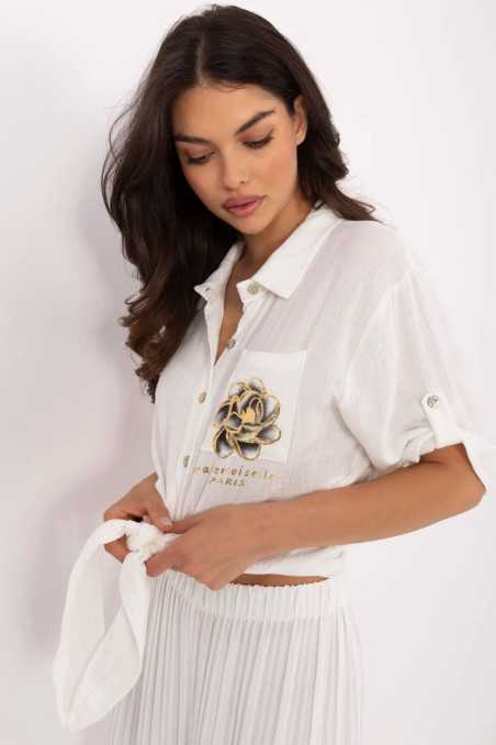 Chemise pour dames Beige  -  Italy Moda 