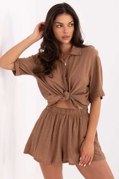 Pantalon femme Brun  -  Och Bella 