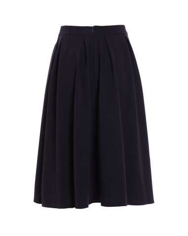 Jupe midi bleu marine à plis - nife  