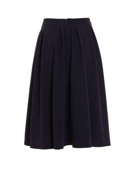 Jupe midi bleu marine à plis - nife  