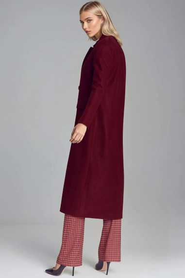 Élégant manteau croisé bordeaux - nife  