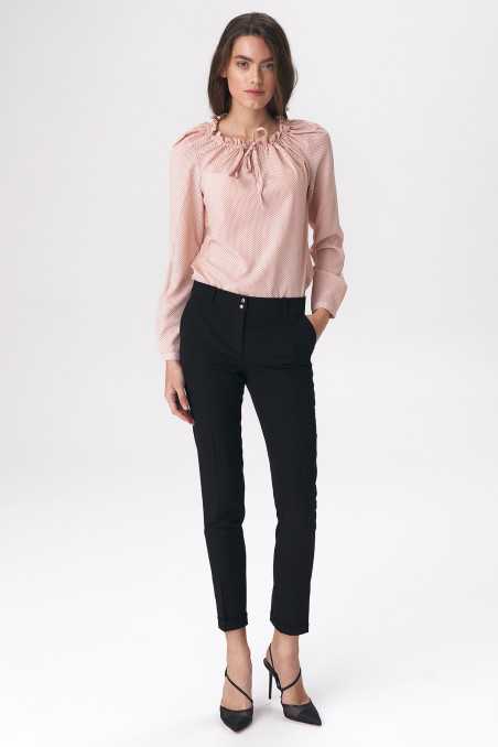 Pantalon noir fermé par des boutons-pression - nife  