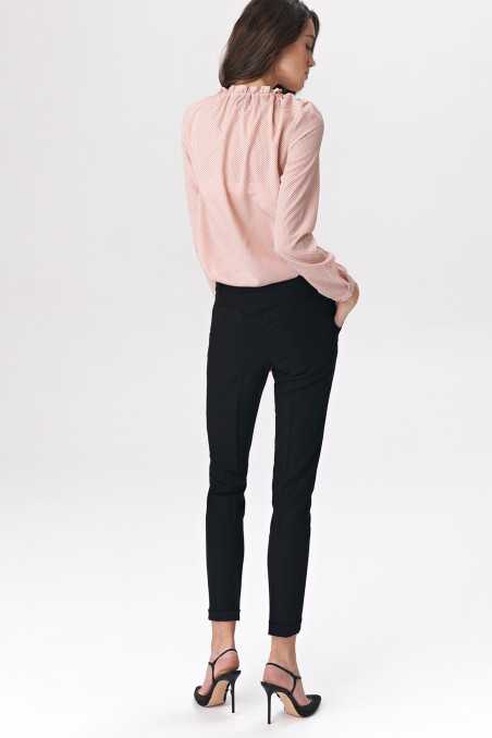 Pantalon noir fermé par des boutons-pression - nife  
