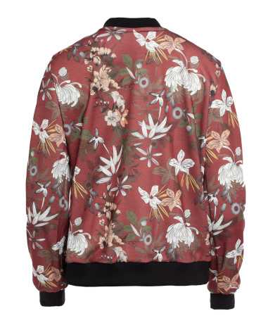 blouson aviateur bordeaux à fleurs - nife  