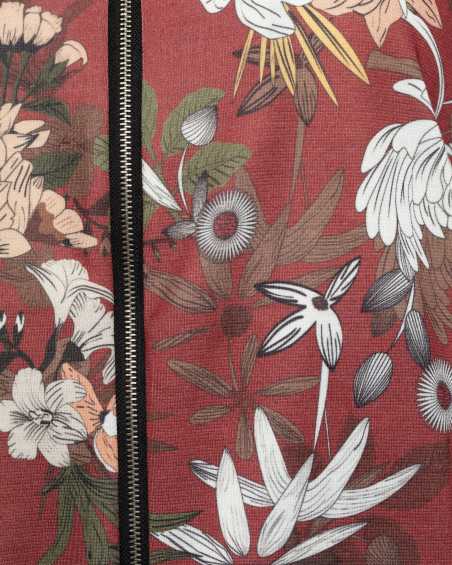 blouson aviateur bordeaux à fleurs - nife  